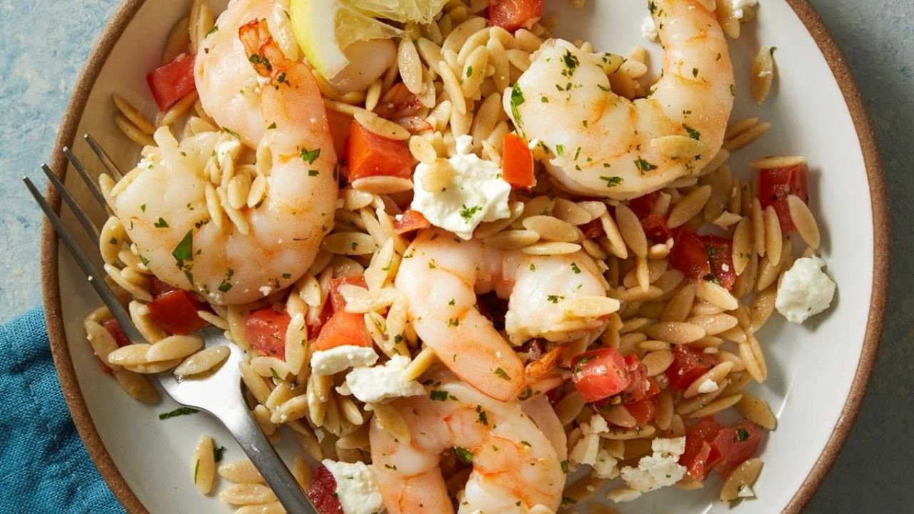Shrimp and Feta Orzo